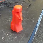 Picture of a 3D printed model of an Easter Island head